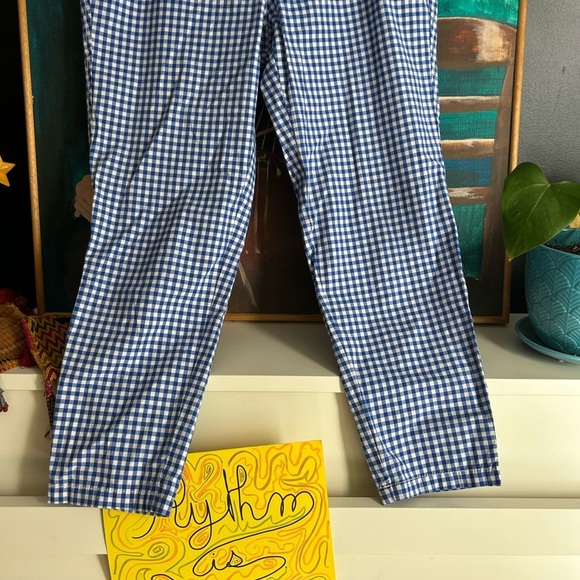 Talbots Petite Blue and White Checkered Cropped Pants 6P - Picture 2 of 16